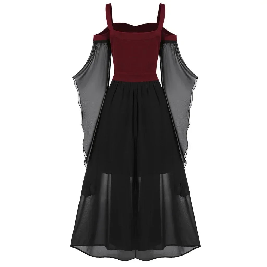 Women’s medieval gothic witch dress for Halloween and cosplay