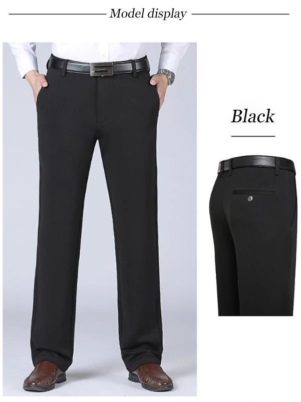 Men's Business Casual Pants – Lightweight, Slim Fit, Classic Straight Trousers - 3KDyn