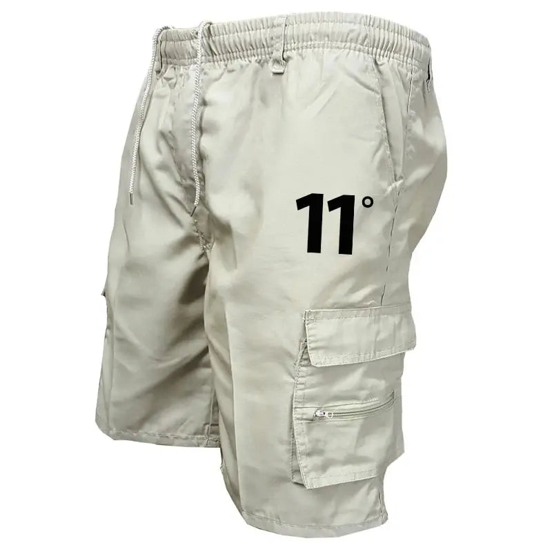 Outdoor Cargo Shorts Male Overalls Elastic Waist Cycling Shorts Multi-pockets Loose Work Shorts Beach Sport Printed Trousers - 3KDyn