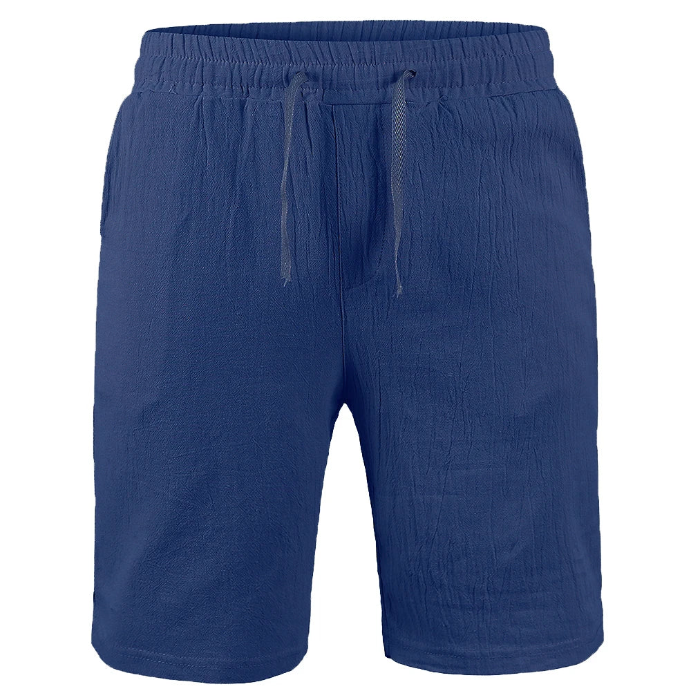 Men's Cotton Linen Shorts – Breathable Casual Summer Shorts with Drawstring Waist - 3KDyn