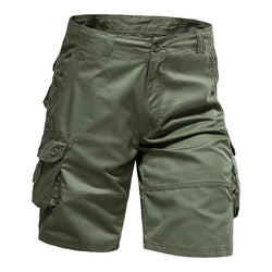 Men's Shorts Loose Large Size Multi-Pocket Overalls Summer Cotton Comfortable Nickel Pants Outdoor Casual Sports Beach Pants - 3KDyn