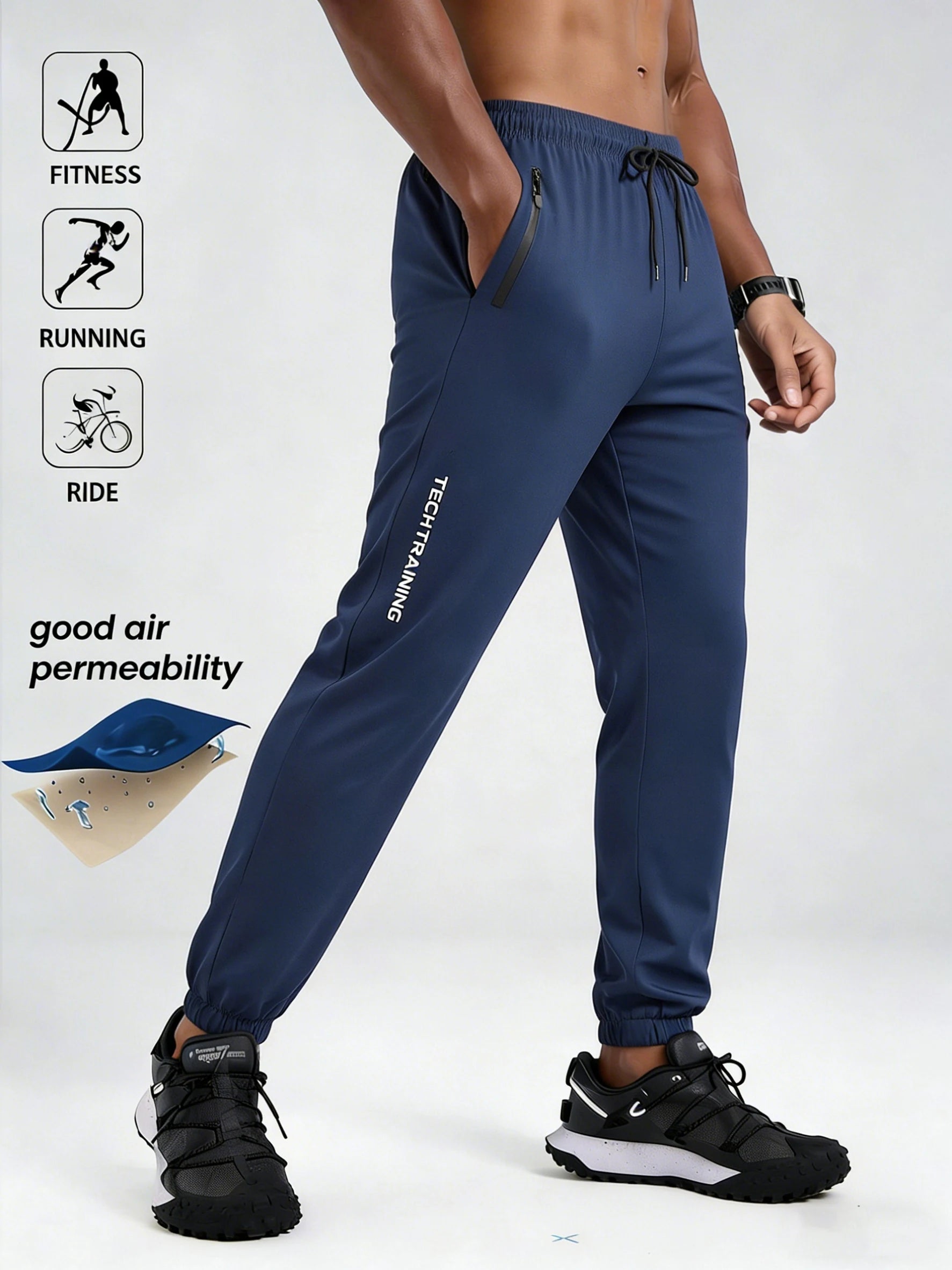 Men’s flexible athletic jogger pants for workouts and casual wear - 3KDyn