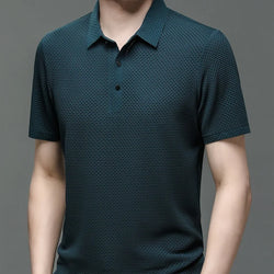 M-4XL Summer New Men's Short Sleeve T-shirt Cool and Breathable POLO Shirt Business Casual Sweat-absorbing Top - 3KDyn