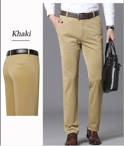 Men's Business Casual Pants – Lightweight, Slim Fit, Classic Straight Trousers - 3KDyn