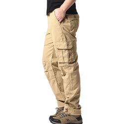 Men's Loose Tactical Cotton Cargo Pants – Relaxed Fit with Pockets - 3KDyn