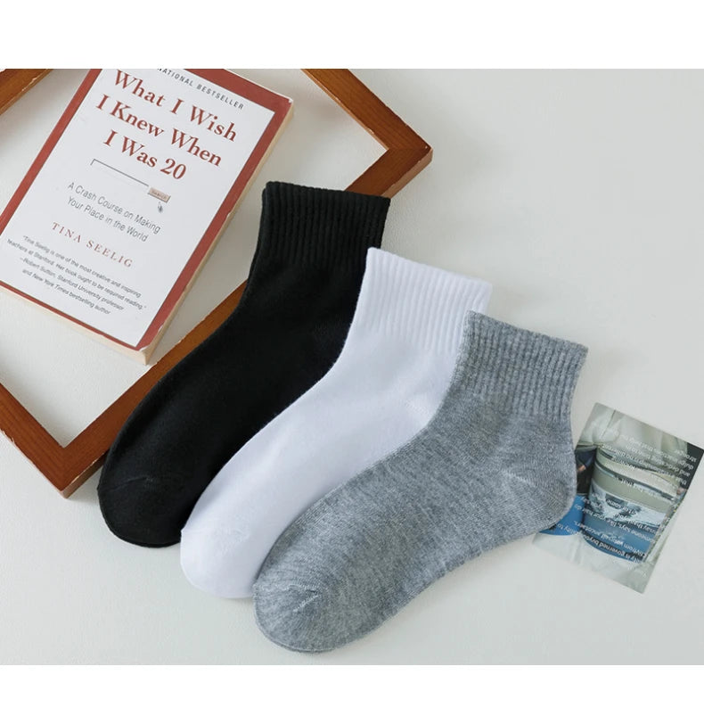 Unisex Mid-Crew Business Socks – 5 or 8 Pairs, Soft & Breathable - 3KDyn