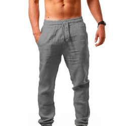 Men's Lightweight Summer Pants – Breathable, Elastic Waist, Casual Straight Fit - 3KDyn