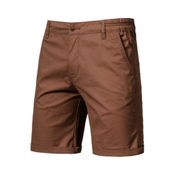 2021 New Summer 100% Cotton Solid Shorts Men High Quality Casual Business Social Elastic Waist Men Shorts 10 Colors Beach Shorts - 3KDyn