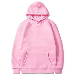 Solid Color Men's Fleece Hoodie – Casual Warm Pullover - 3KDyn