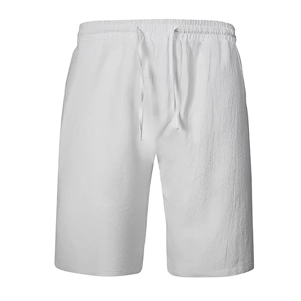 Men's Cotton Linen Shorts – Breathable Casual Summer Shorts with Drawstring Waist - 3KDyn