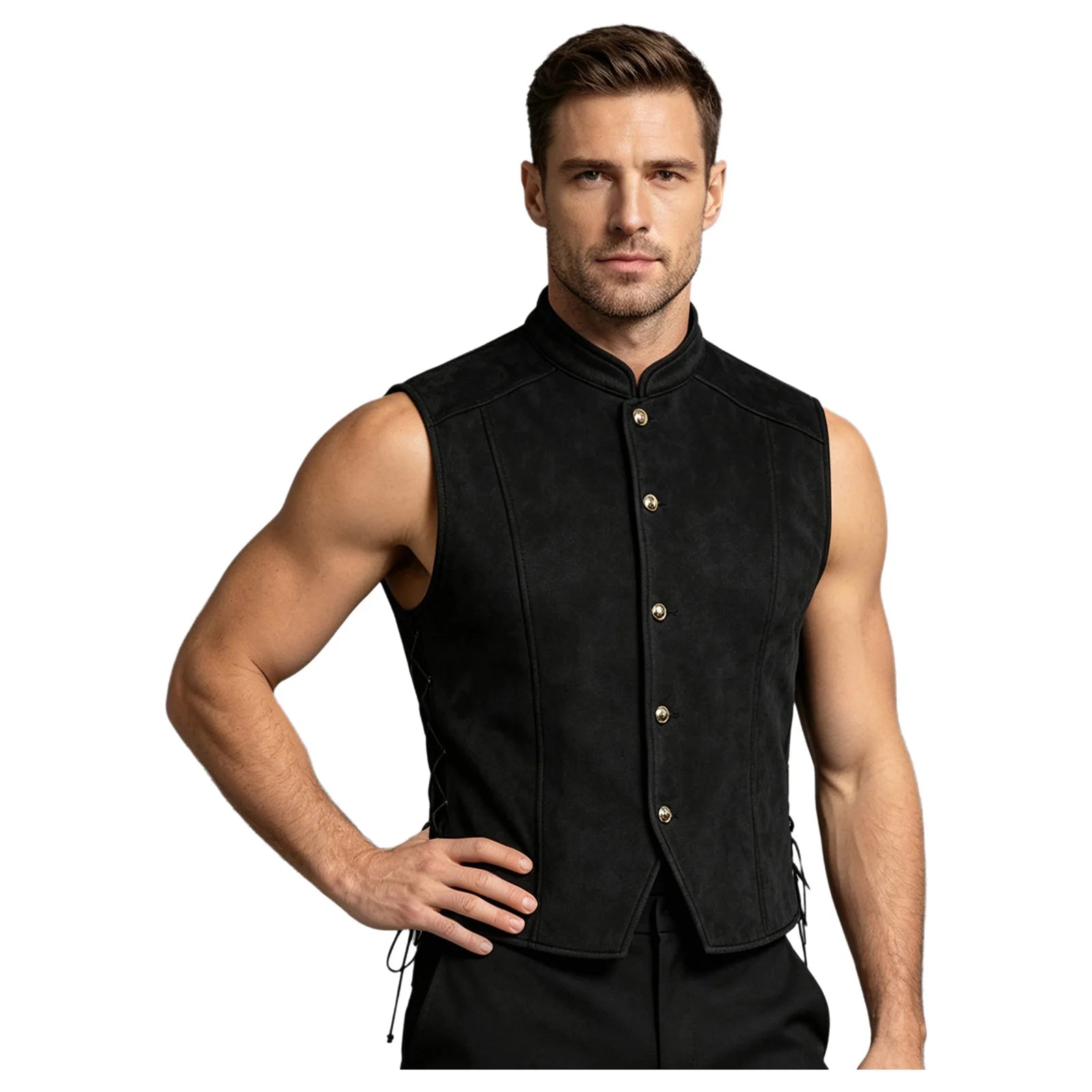 Men’s medieval pirate Viking costume vest – product detail 10