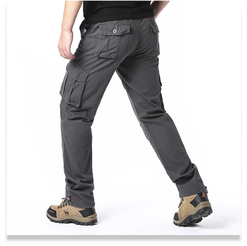 Men's Loose Tactical Cotton Cargo Pants – Relaxed Fit with Pockets - 3KDyn