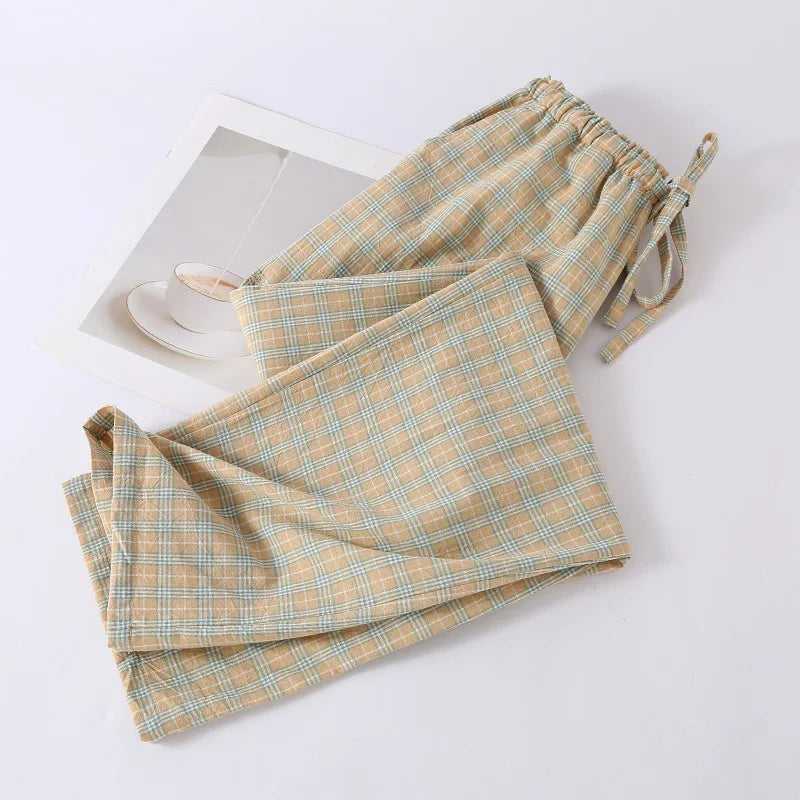 Women’s cotton gauze pajama pants – elastic waist