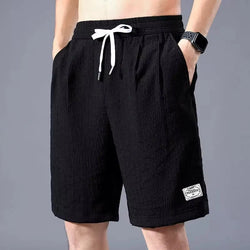 Lce Silk Shorts Men's Thin Sports Cropped Pants Loose Straight Leg Cool Breathable New Fashion Trend Casual XL-XXXL - 3KDyn