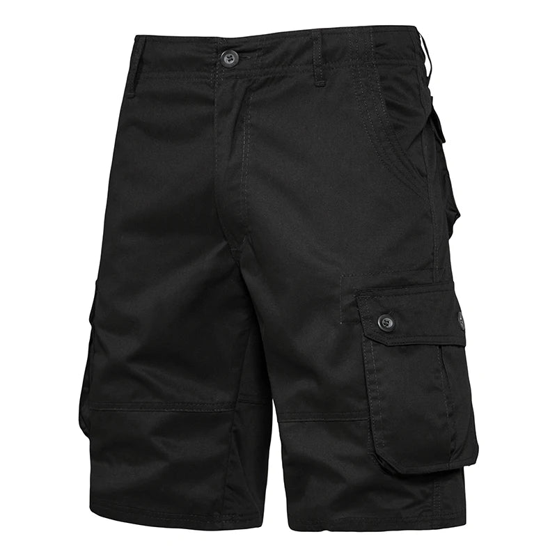 Men's Shorts Loose Large Size Multi-Pocket Overalls Summer Cotton Comfortable Nickel Pants Outdoor Casual Sports Beach Pants - 3KDyn