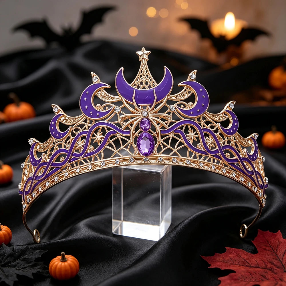 Gothic moon and star witch tiara – product detail 10