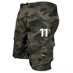 Outdoor Cargo Shorts Male Overalls Elastic Waist Cycling Shorts Multi-pockets Loose Work Shorts Beach Sport Printed Trousers - 3KDyn