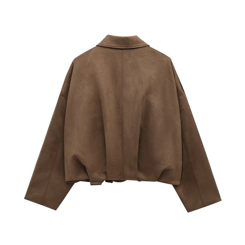Brown jacket on a white background