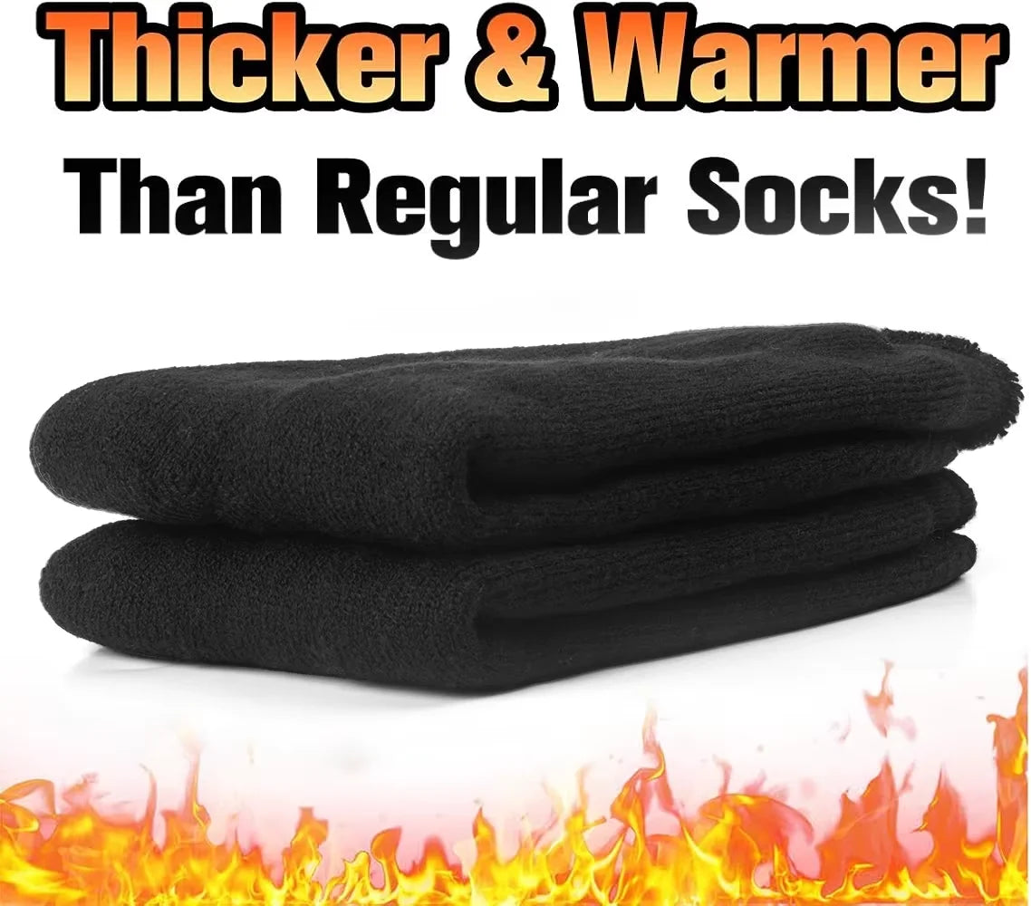 2-Pack Thermal Crew Socks (Unisex) – Fleece-Lined Winter Socks for Hiking & Skiing - 3KDyn