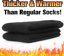2-Pack Thermal Crew Socks (Unisex) – Fleece-Lined Winter Socks for Hiking & Skiing - 3KDyn