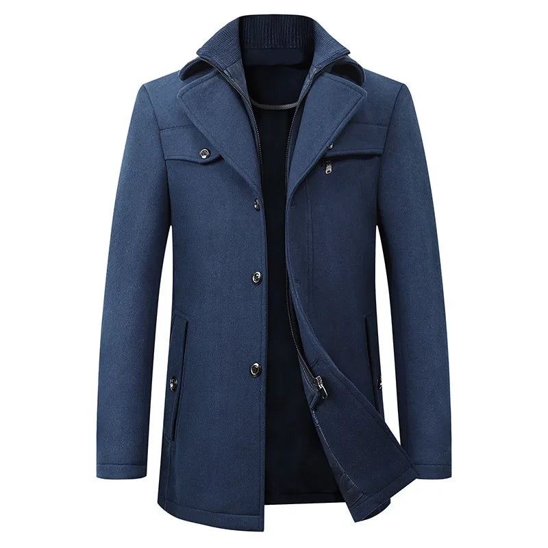Blue coat on a white background
