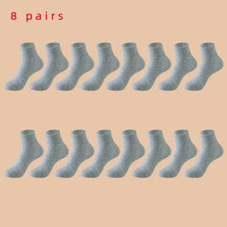 Unisex Mid-Crew Business Socks – 5 or 8 Pairs, Soft & Breathable - 3KDyn