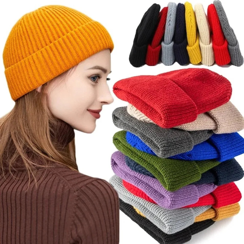 Unisex classic ribbed cuffed beanie