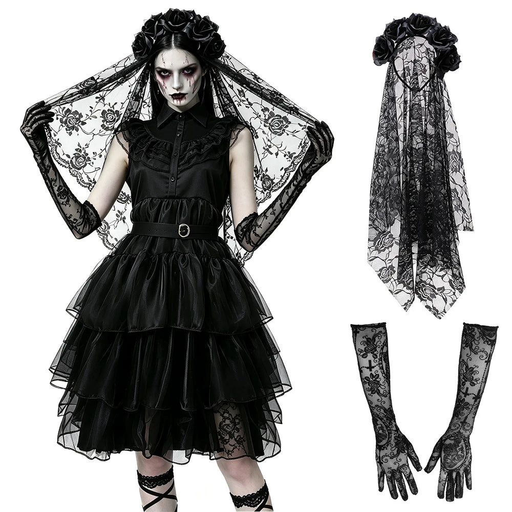 Women’s gothic ghost bride costume set