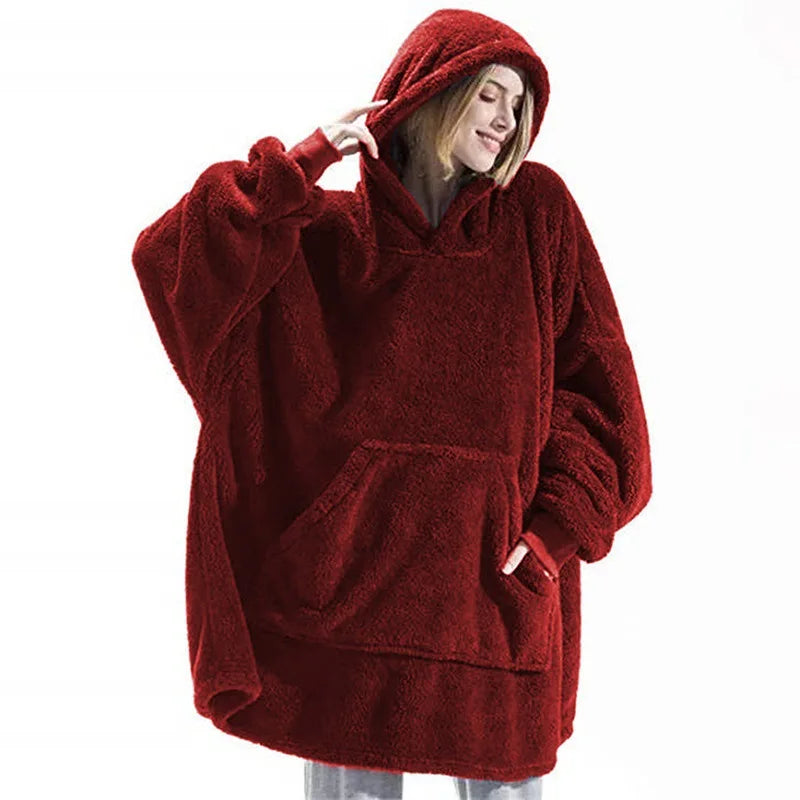 Cozy Oversized Fleece Hoodie – Unisex Winter Jacket - 3KDyn