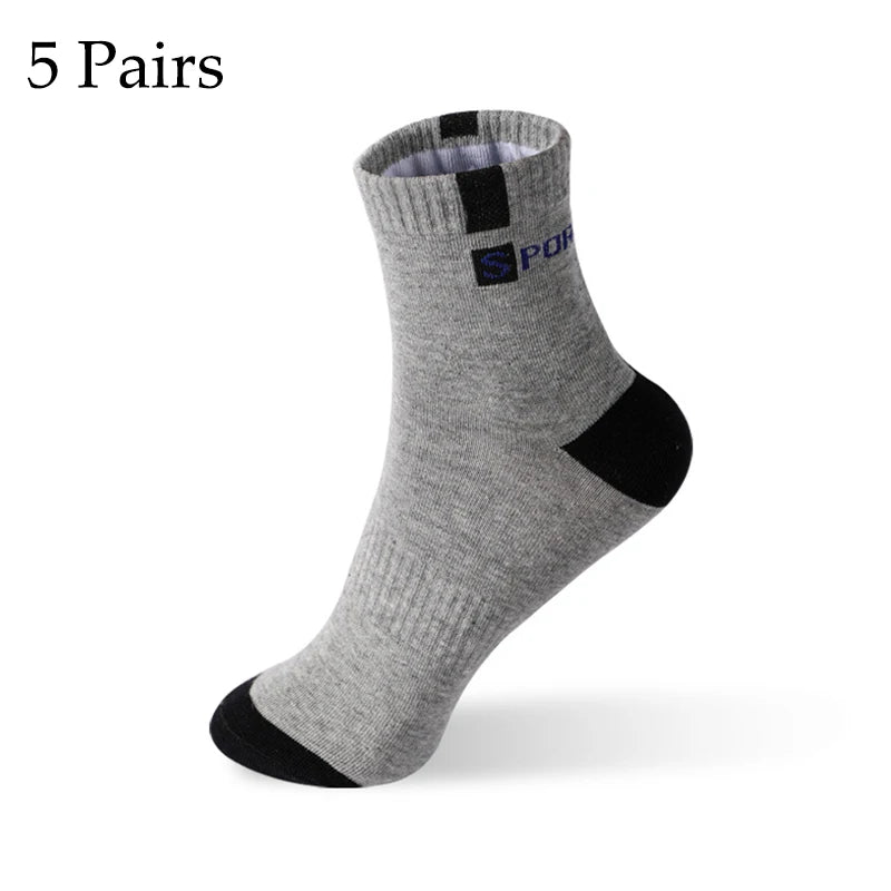 5/10 Pairs Men’s Bamboo Fiber Sports Socks – Breathable Cotton Crew Socks - 3KDyn