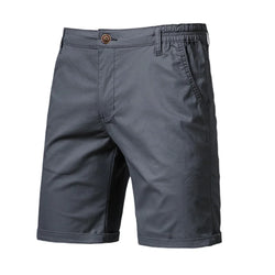 2021 New Summer 100% Cotton Solid Shorts Men High Quality Casual Business Social Elastic Waist Men Shorts 10 Colors Beach Shorts - 3KDyn