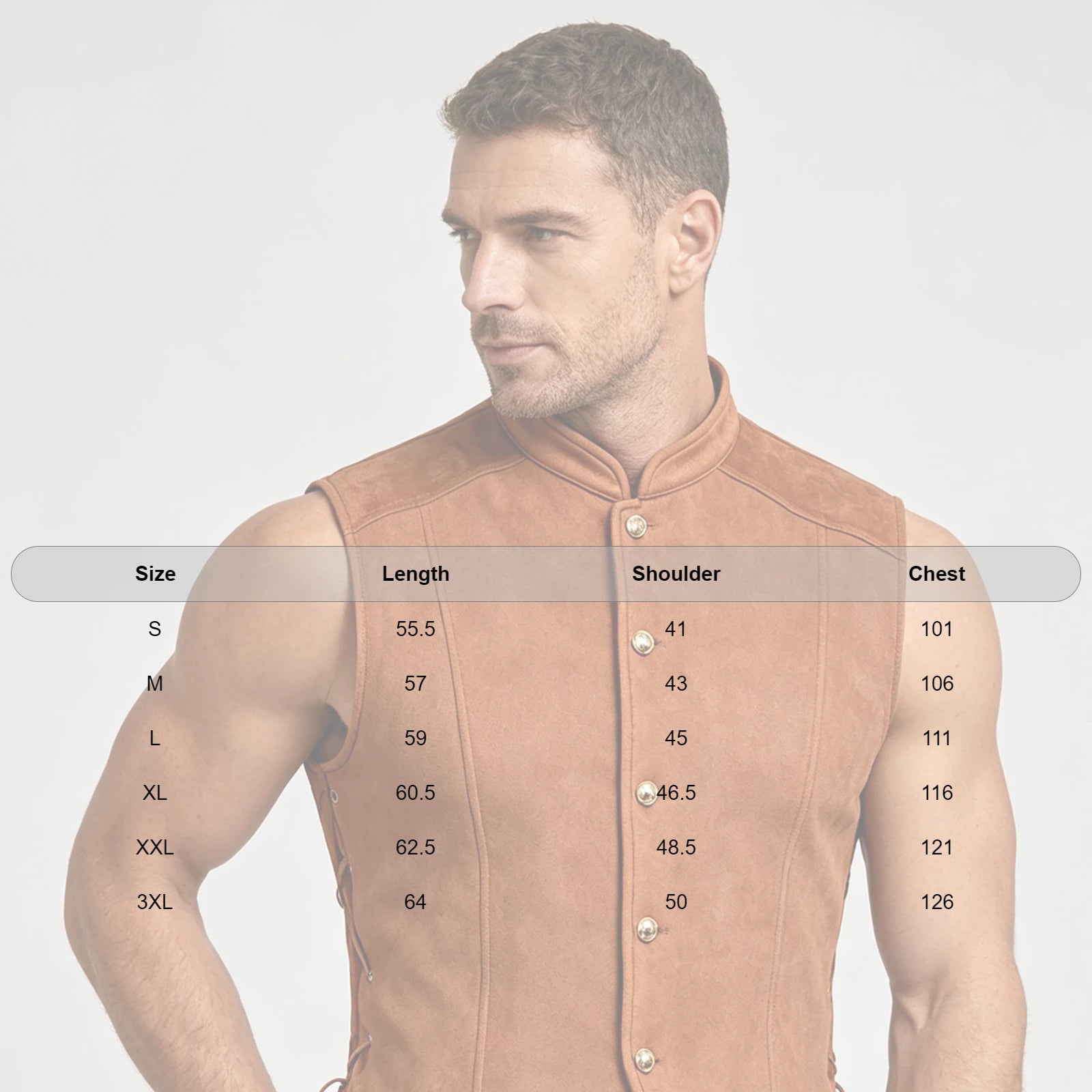 Men’s medieval pirate Viking costume vest – product detail 6
