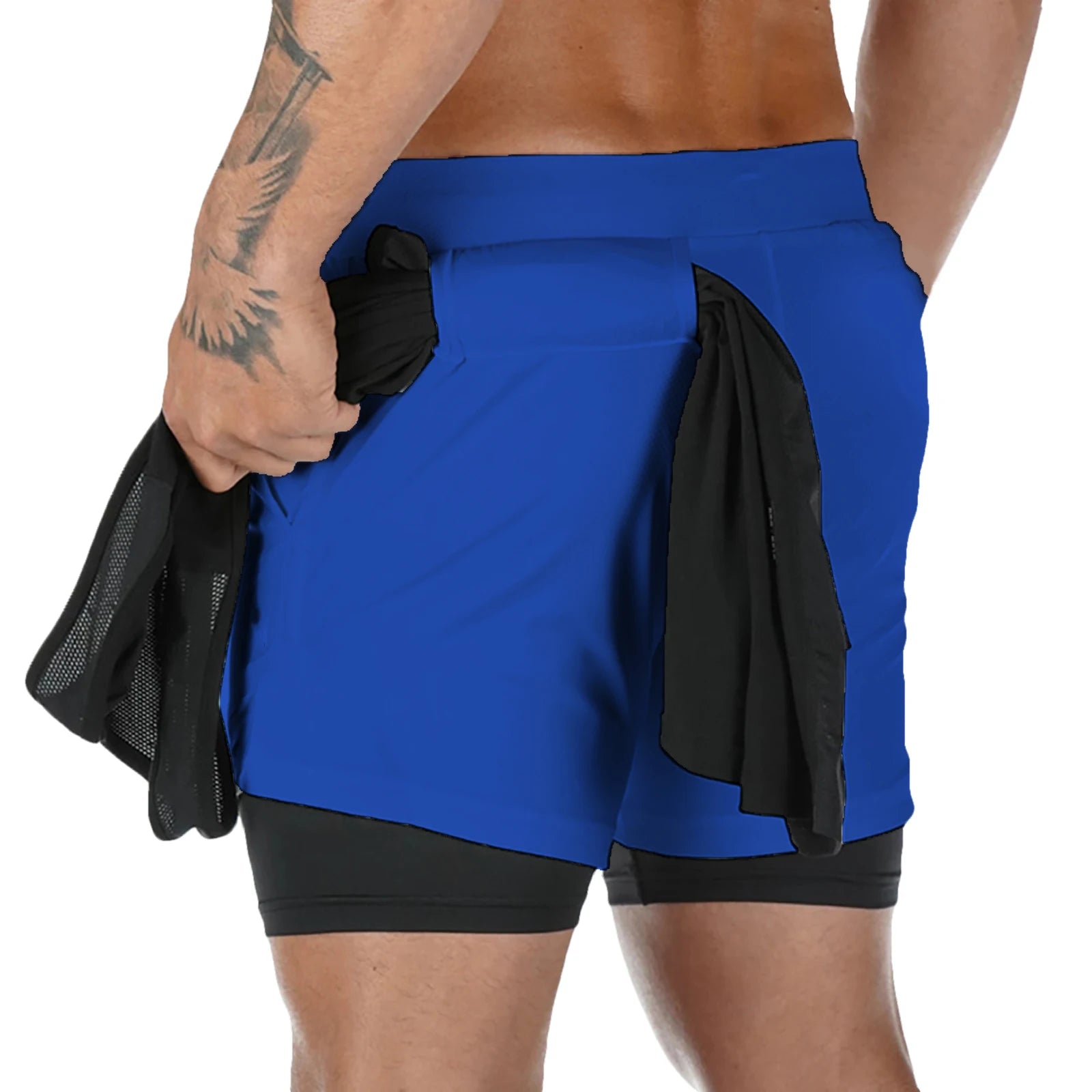 Men Running Shorts 2 In 1 Double-deck Sport Shorts Sportswear Gym Fitness Short Pants Training Jogging Bottom Men's Clothing - 3KDyn