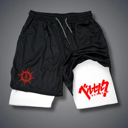 2 in 1 Compression Shorts for Men Gym Workout Running Shorts with Phone Pockets Athletic Quick Dry Activewear - 3KDyn