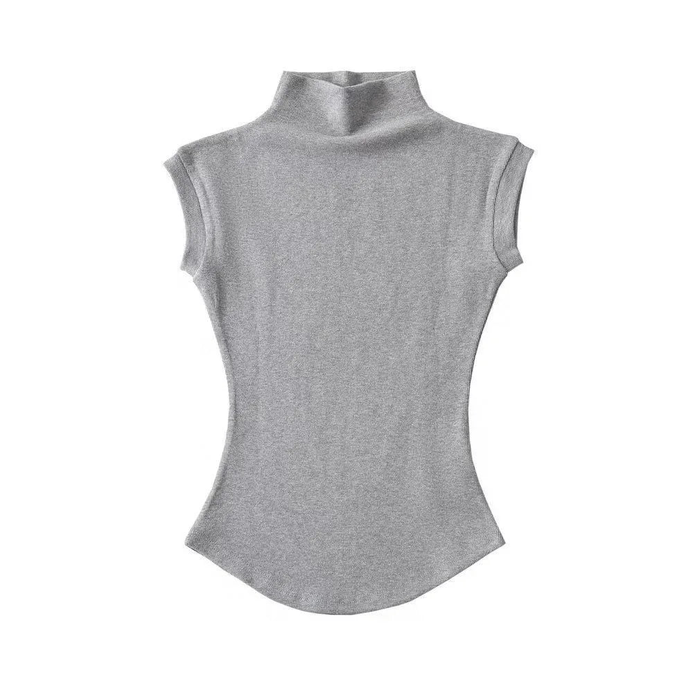 Women's Sleeveless Turtleneck Tank Top – Stretchy Slim Fit Mock Neck - 3KDyn