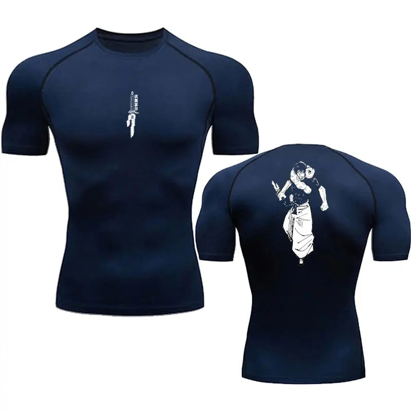 Men's Compression T-Shirt – Breathable, Quick Dry, Printed Sportswear Top - 3KDyn
