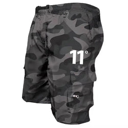 Outdoor Cargo Shorts Male Overalls Elastic Waist Cycling Shorts Multi-pockets Loose Work Shorts Beach Sport Printed Trousers - 3KDyn