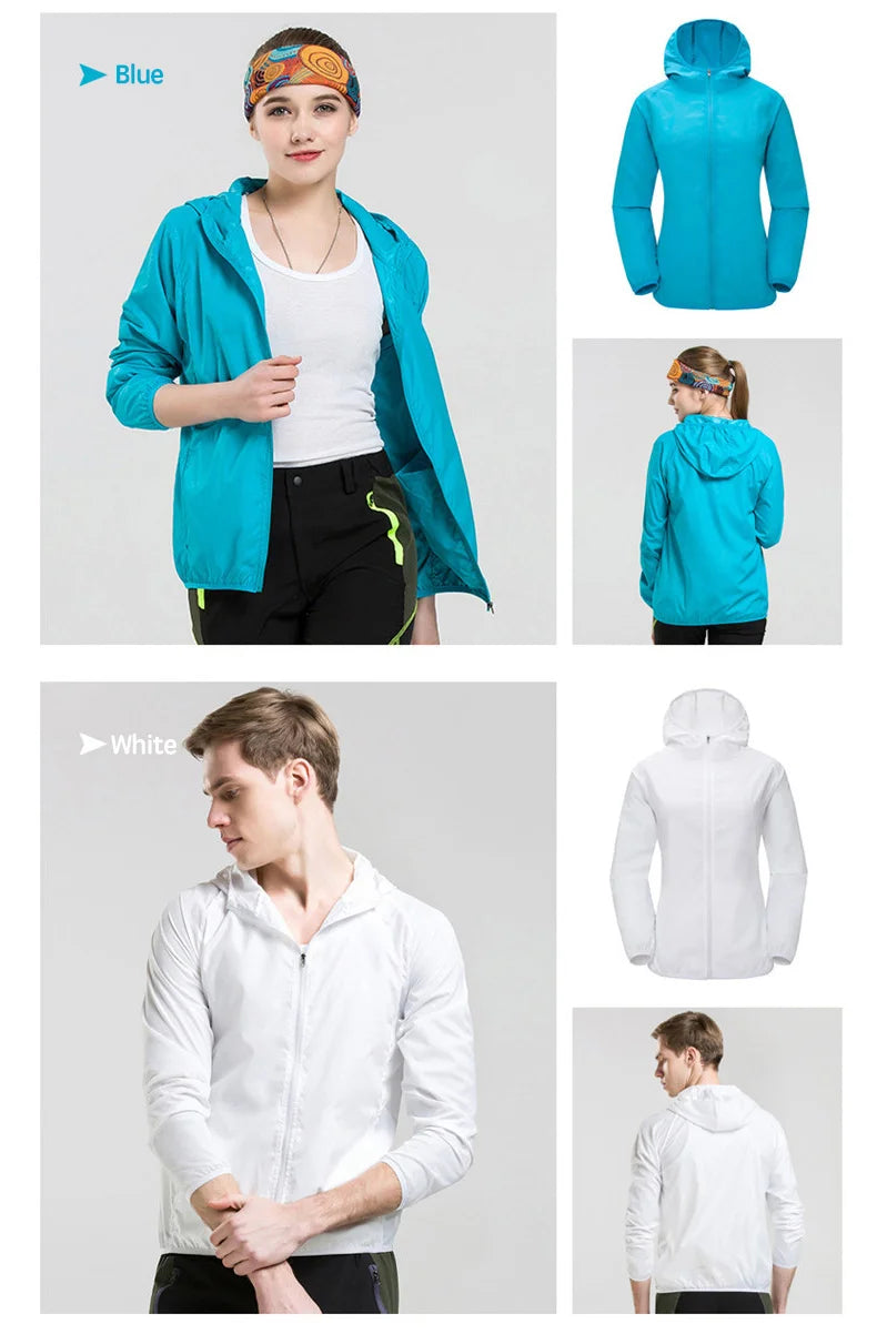 Camping Waterproof Windbreaker Rain Jacket – Unisex Lightweight Outdoor Coat - 3KDyn