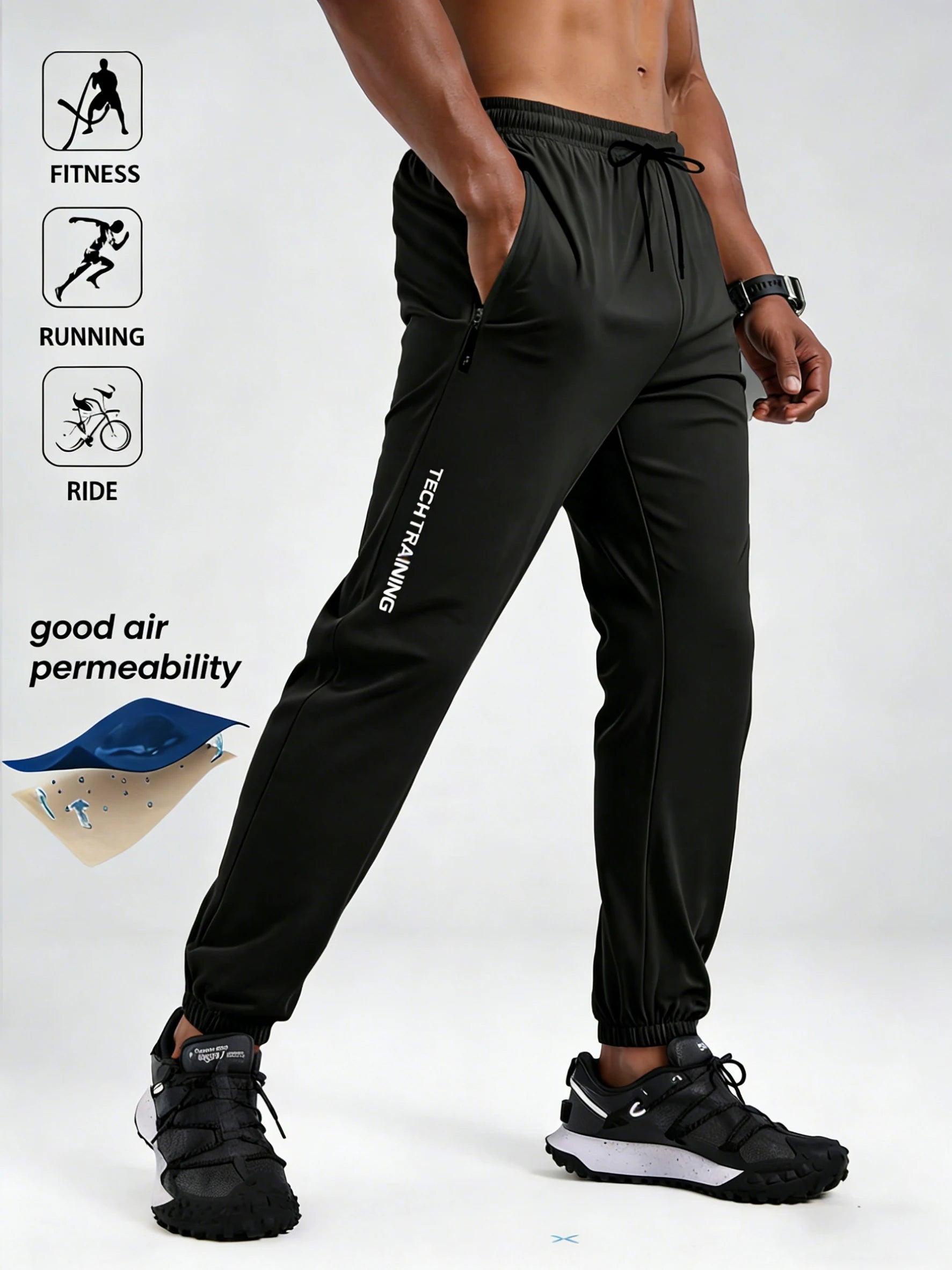 Men’s quick-dry athletic joggers for training travel and everyday wear - 3KDyn