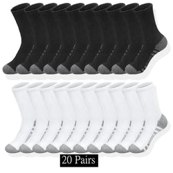 Multi-pack men’s classic crew sports socks in black and white – breathable durable design for sports | 3KDyn