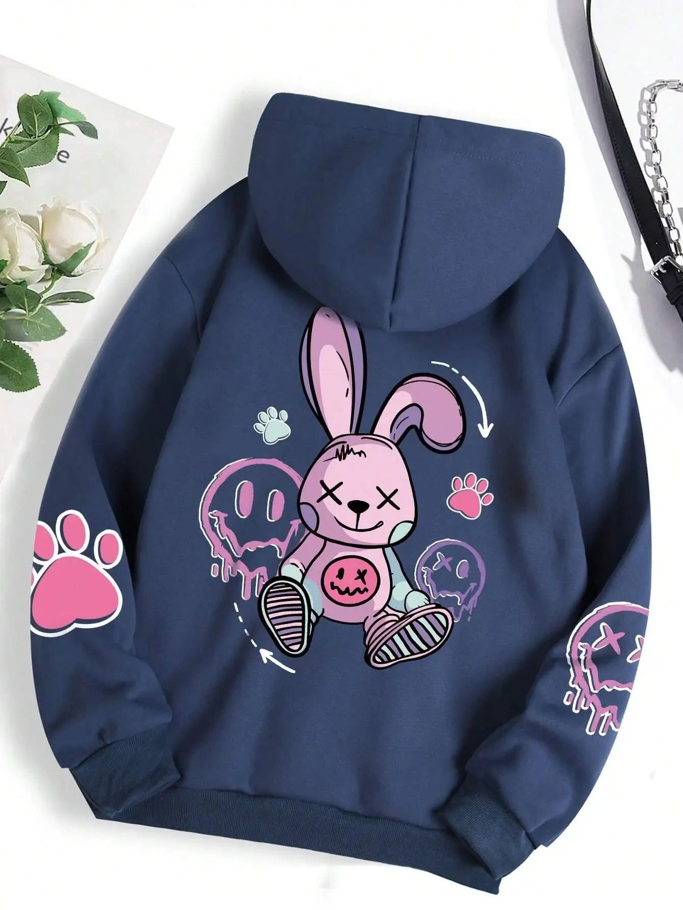 Cartoon Bunny Oversize Hoodie – Women’s Streetwear - 3KDyn
