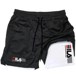 Men's Two-in-one Sports Shorts Breathable Casual Quick-drying Double-layer Shorts Summer Running Sportswear Bottoms M-3XL - 3KDyn