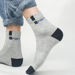 5/10 Pairs Men’s Bamboo Fiber Sports Socks – Breathable Cotton Crew Socks - 3KDyn