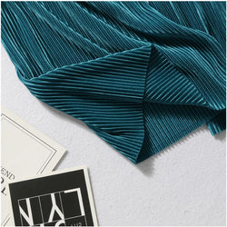 Women Fashion Summer Wide Leg Pants Pleated Ice Silk Trousers Elastic Waist Loose Casual Pants - 3KDyn