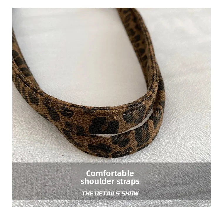Women’s leopard print bucket shoulder bag