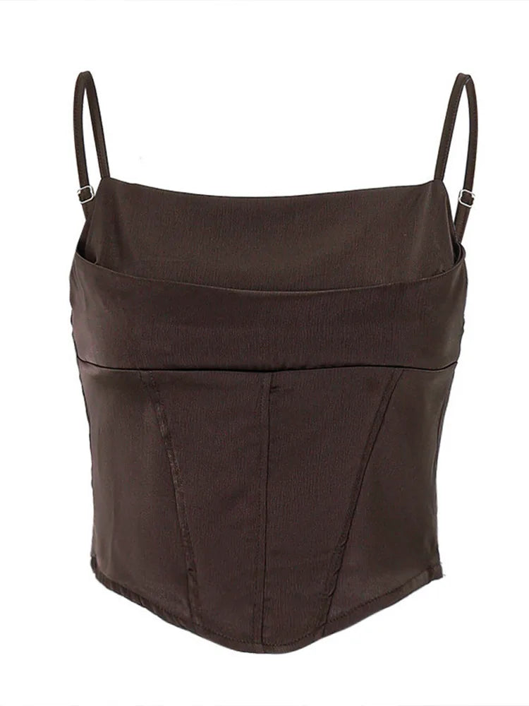 Elegant Spaghetti Strap Backless Crop Top – Summer Bandage Style - 3KDyn