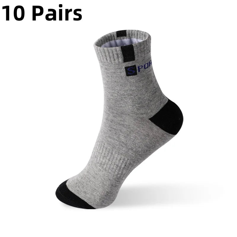 5/10 Pairs Men’s Bamboo Fiber Sports Socks – Breathable Cotton Crew Socks - 3KDyn