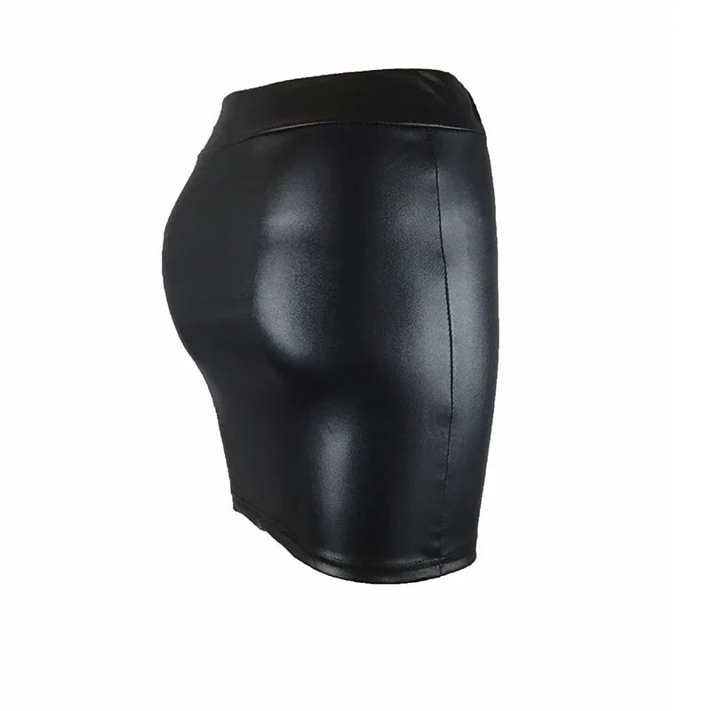 Women’s faux leather high-waist pencil mini skirt – black | 3KDyn