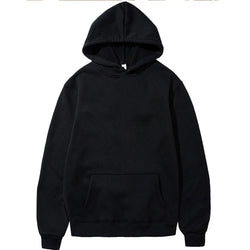 Solid Color Men's Fleece Hoodie – Casual Warm Pullover - 3KDyn