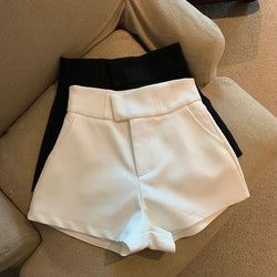 MEXZT Y2K Streetwear Black Shorts Women Elegant High Waist White A Line Wide Leg Suit Short Sexy Club Slim Hot Short Pants New - 3KDyn